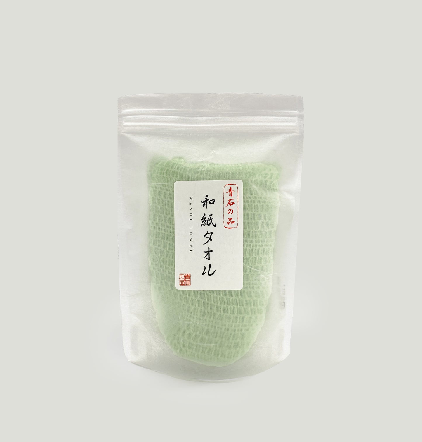 白金和紙ボディタオル(和紙袋)